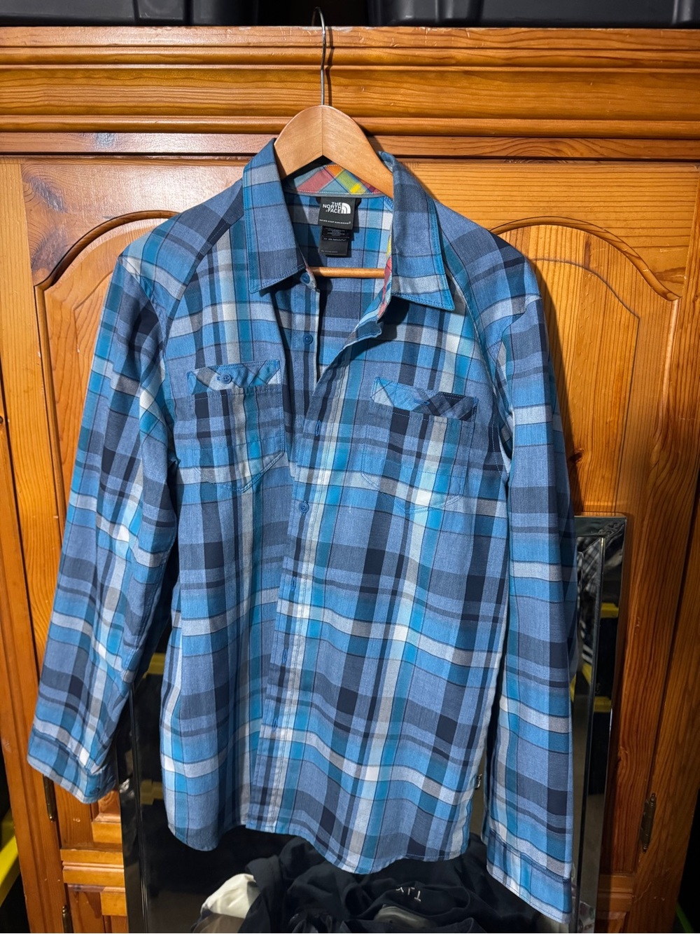 The North Face Blue Plaid Lightweight Shirt Jacket